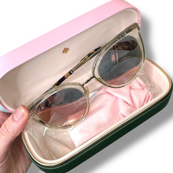 Kate Spade New Jazzlyn S450J Hello Sunshine Cat Eye Pink Rose Gold Sunglasses - Picture 5 of 9